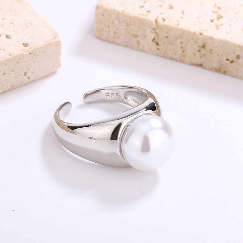 Anillo de dedo índice con incrustaciones de circonio, diseño único, moda minoritaria