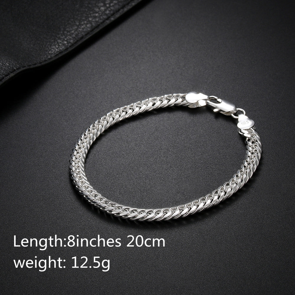 Women's Fashion 18K Silver Plated 6MM Full Side Bracelet