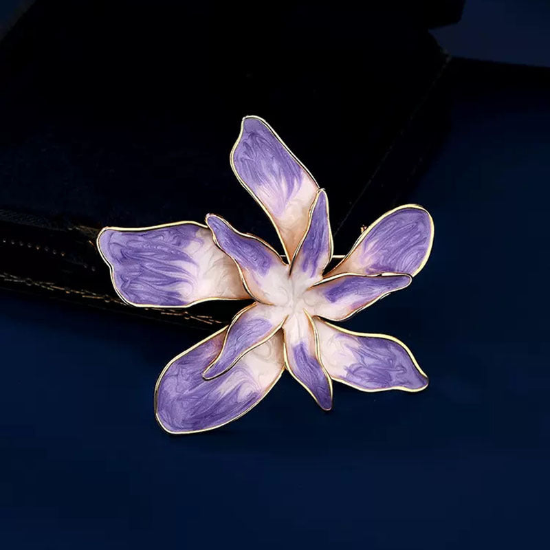 Lila Blumenbrosche Eleganter Anstecker Kleidung Accessoires