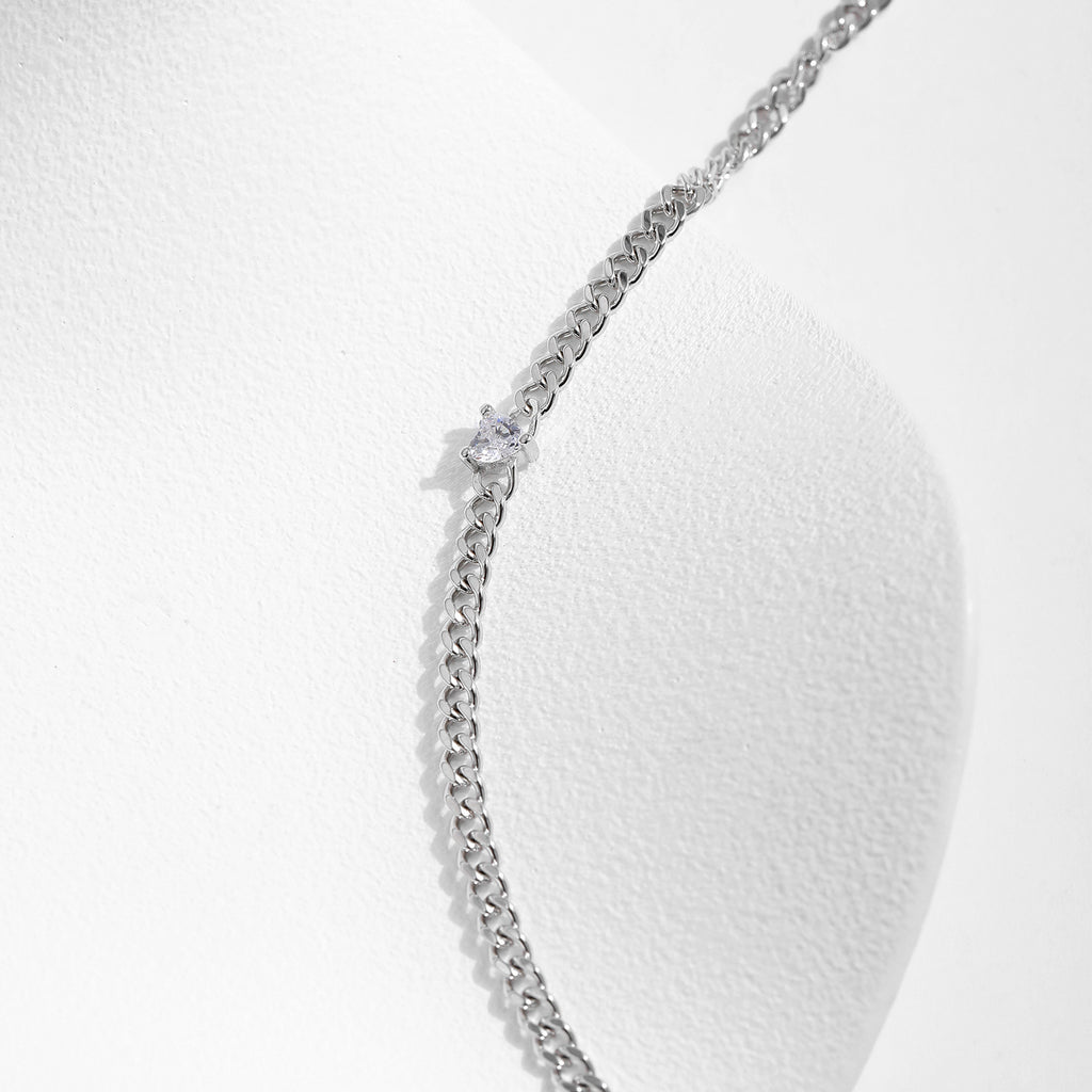 Fashion Single Diamond Heart Bracelet Women