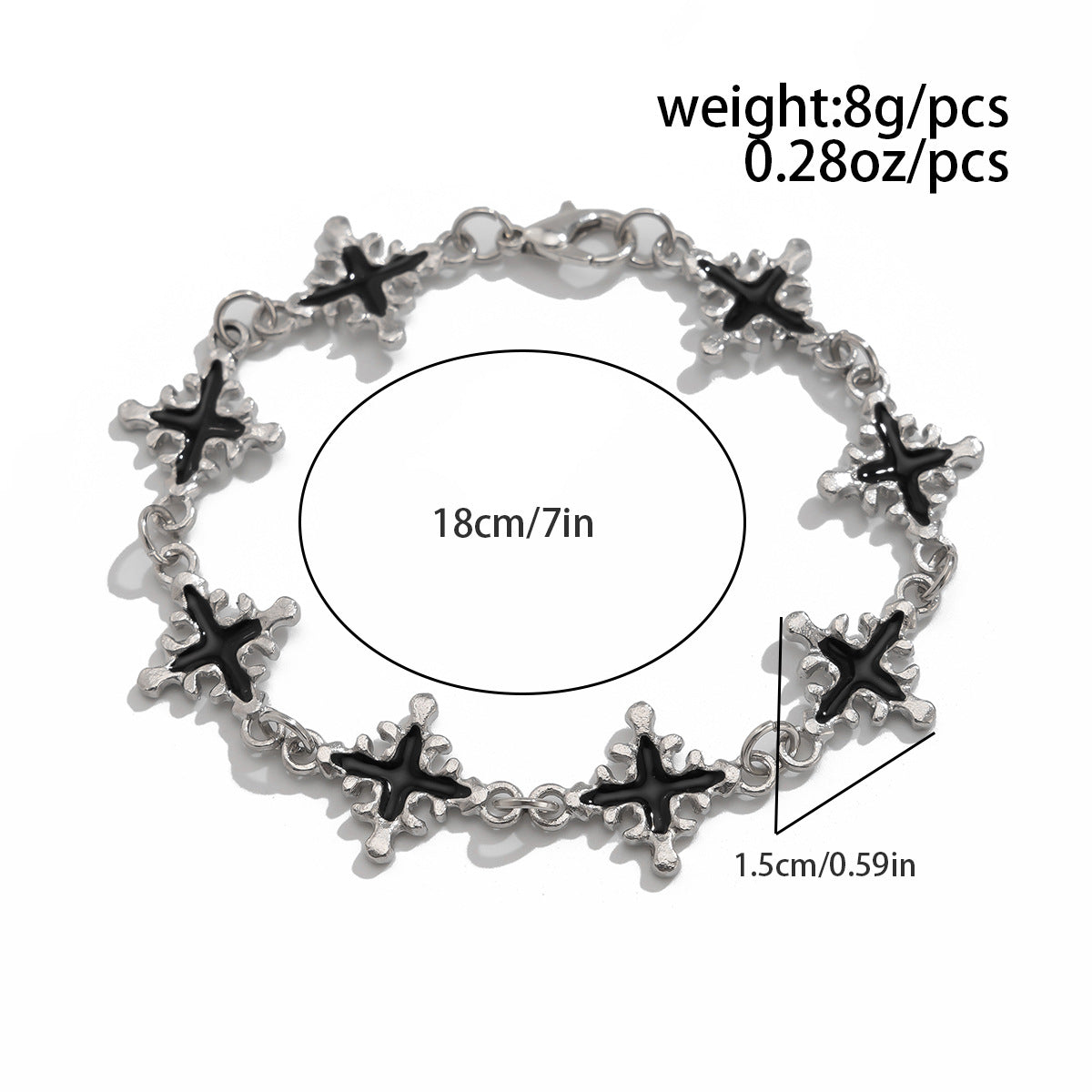 Hip Hop Niche Oil Dripping Cross Bracelet Men's Fashion