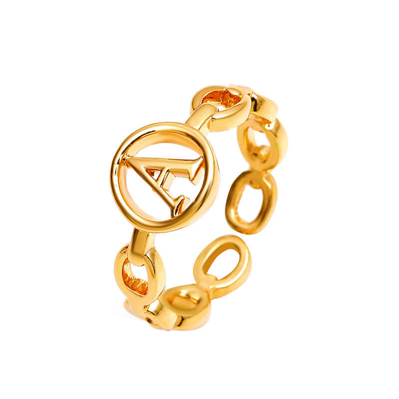 Modeschmuck Retro Hohl Metall Kupfer plattiert Geometrischer Ring