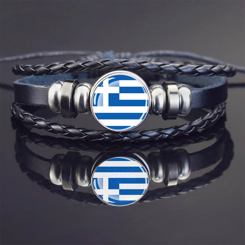 World Flag Bracelet Woven Twisted
