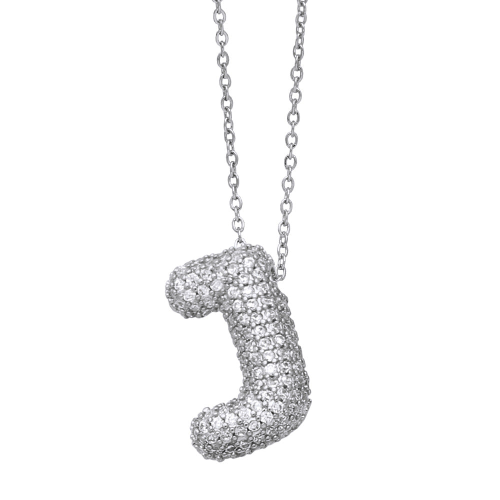 Collar con 26 letras inglesas para mujer con circonitas incrustadas