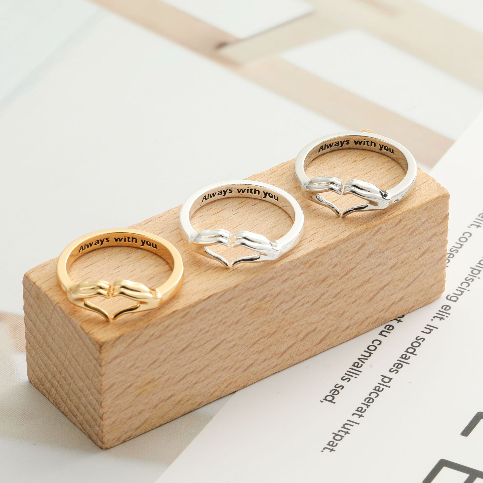 Romantische Hände Herz Ring Paar Partnerringe
