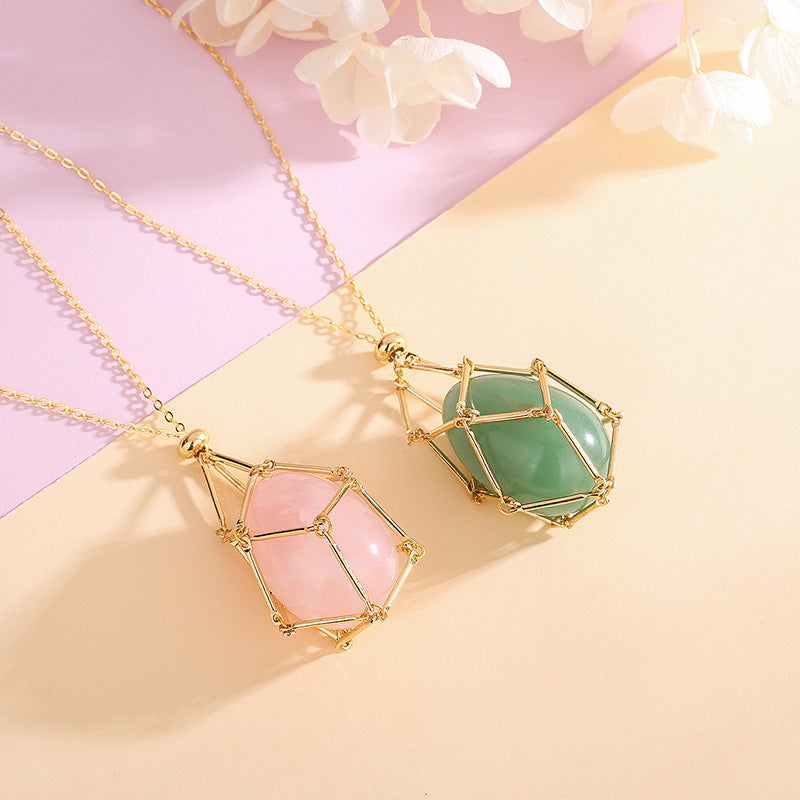 Colgante de cristal de nueva energía natural de primavera, diseño de nicho Ins, collar de la paz para el Día de San Valentín