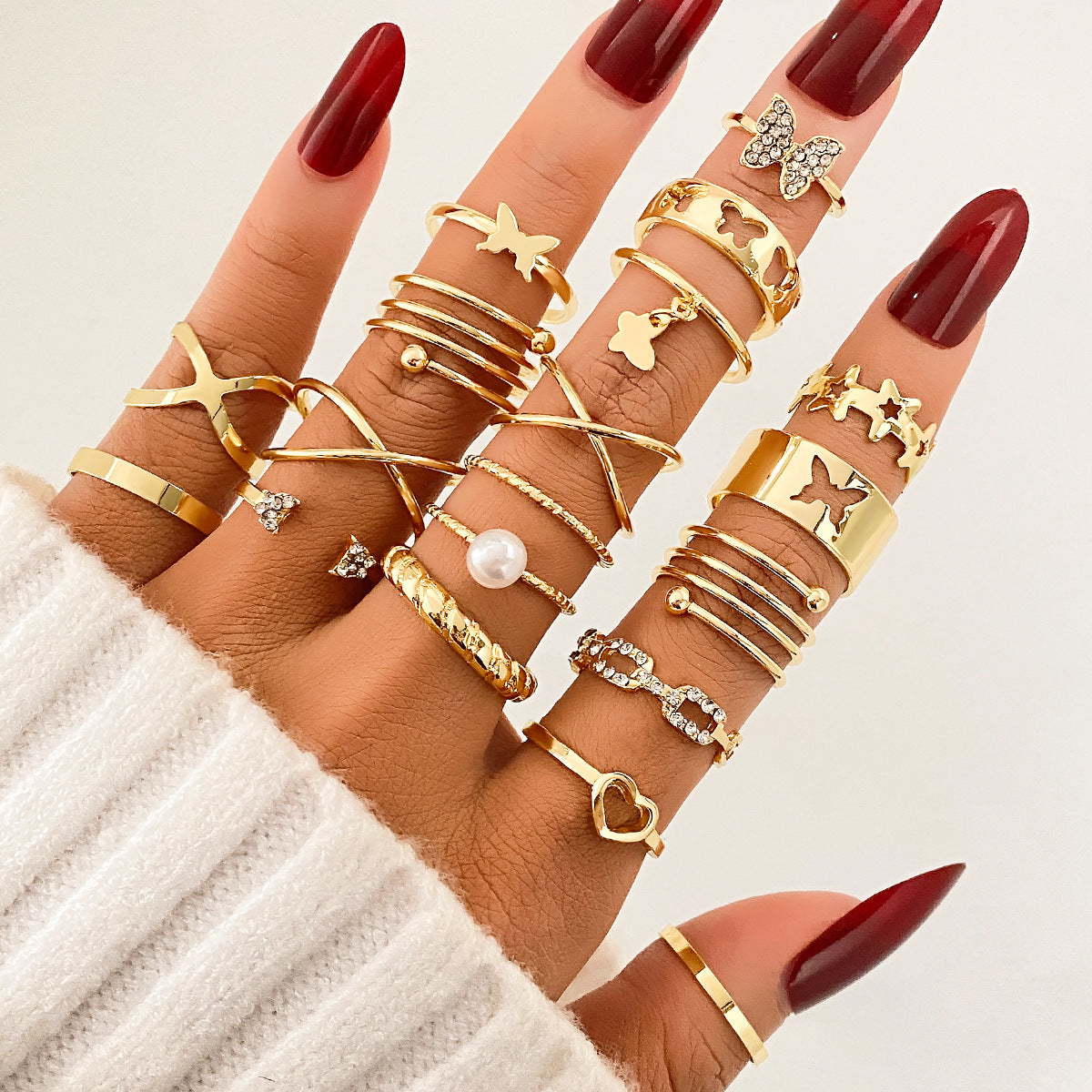 Ring Damen Nischen Senior Knöchelring 23-teiliges Set