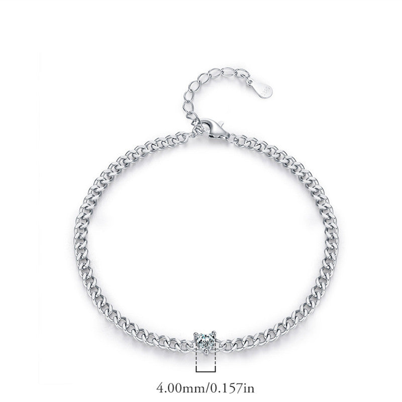 Fashion Single Diamond Heart Bracelet Women