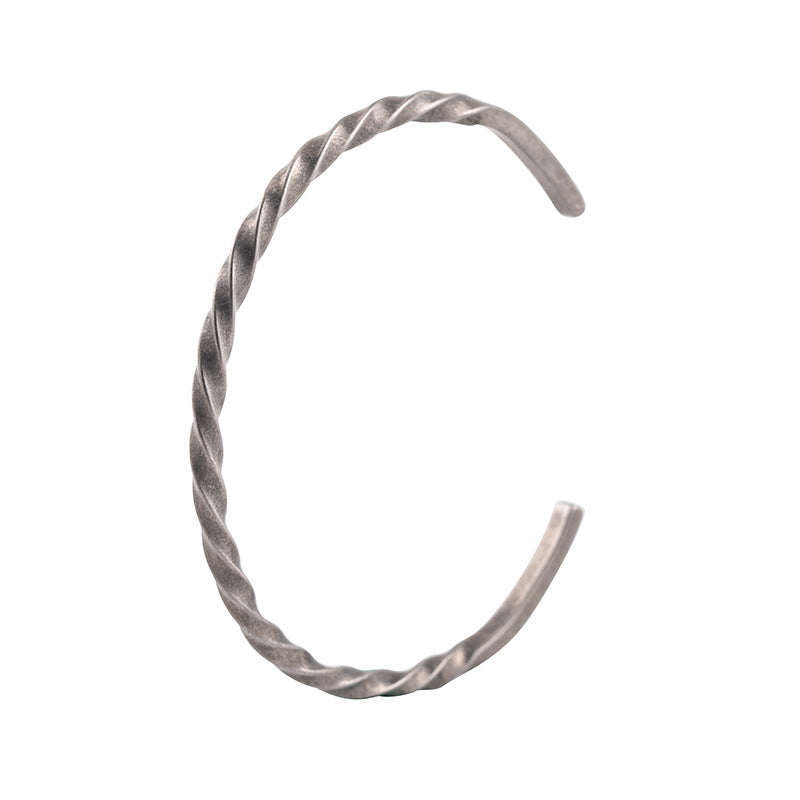 Pulsera cuadrada retorcida de acero de titanio de 3 mm estilo retro