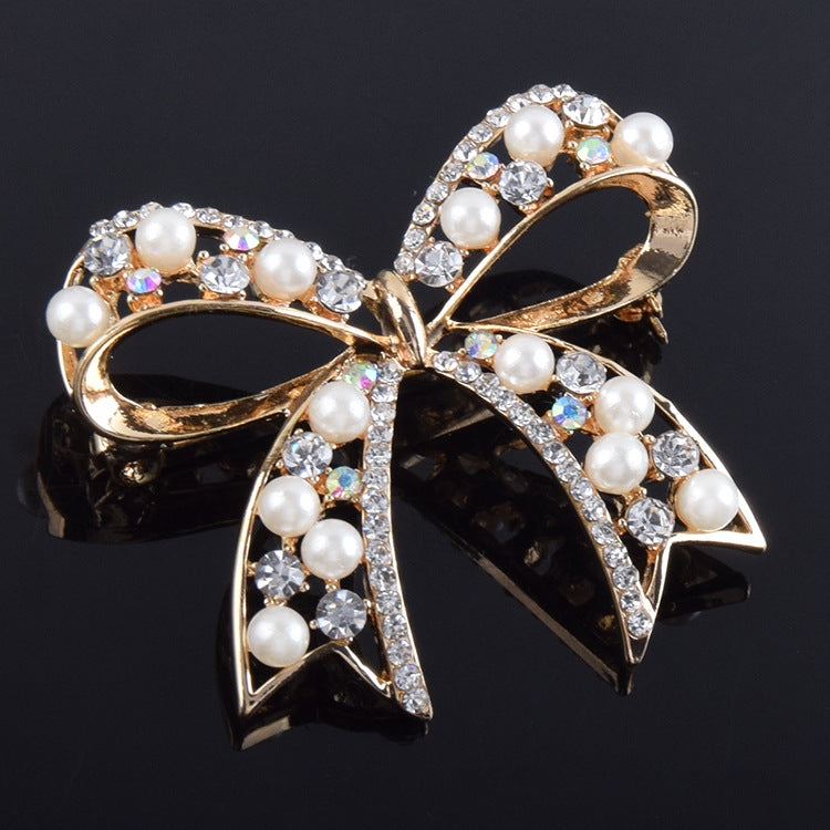 Broche de lazo elegante con perlas, superventas para mujer, combina con todo