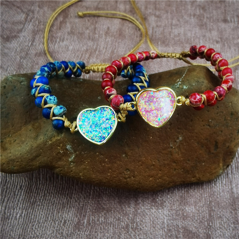 Colorful Heart Accessories Stylish Stone Bracelet