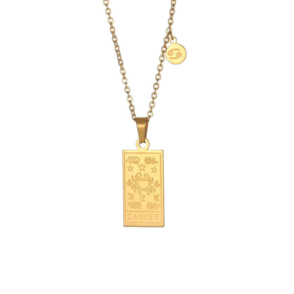 Stainless Steel Constellation Square Constellation Tag Scorpio Couple Necklace