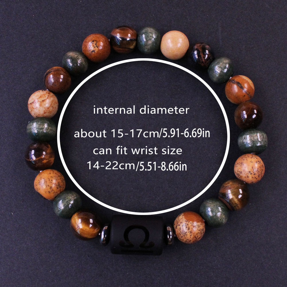 Twelve Constellation Couple Bracelet Tigereye Handmade Bracelet Shooter