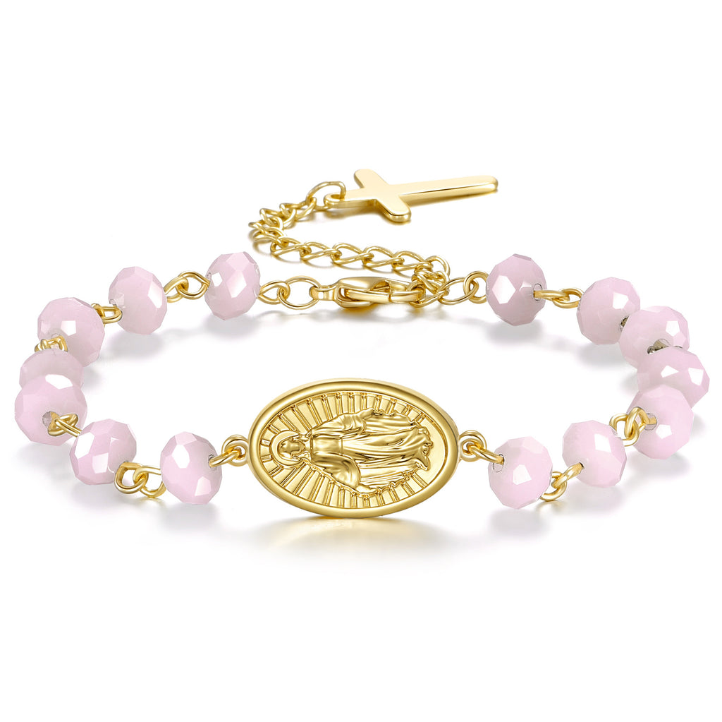 Beaded Bracelet Oval Medal Crystal Easter