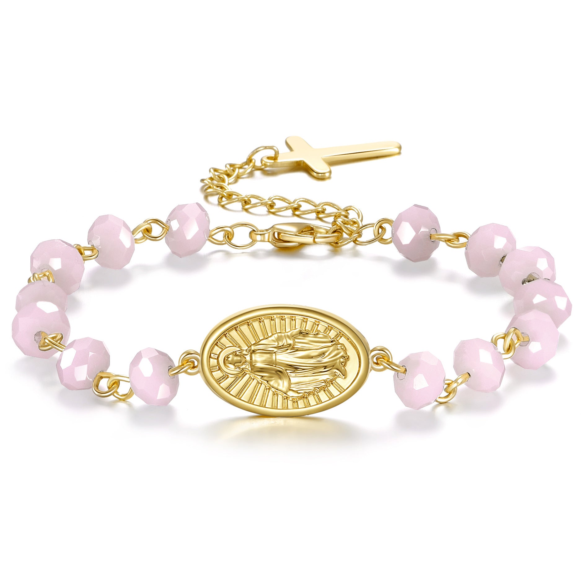 Beaded Bracelet Oval Medal Crystal Easter