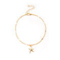 Tobillera de personalidad de plata, para la playa o yoga, con colgante de estrella de mar