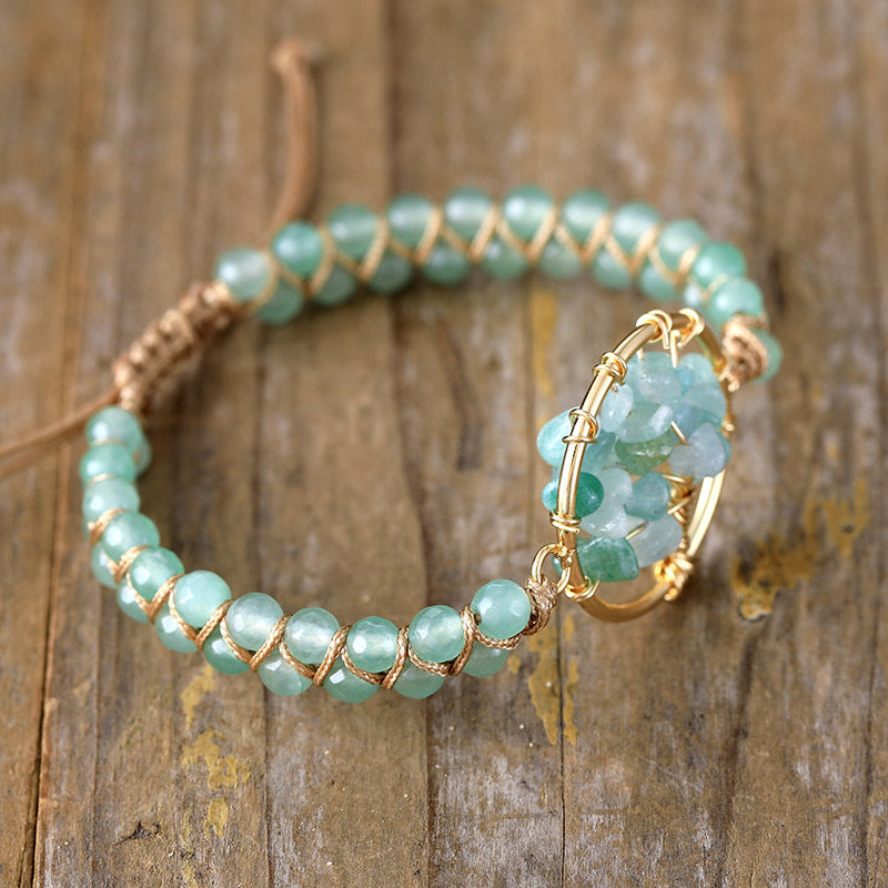 Pulsera de pareja tejida a mano de amatista