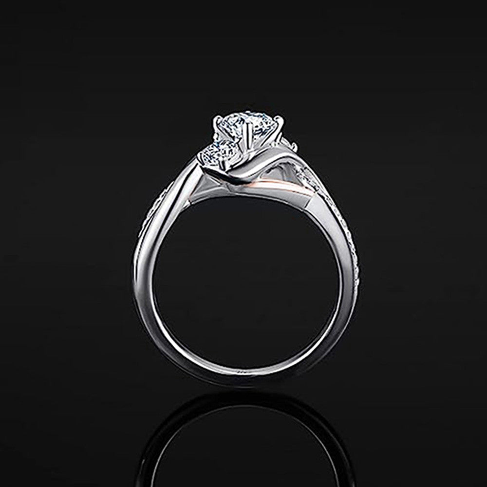 Zirkon-Glanzring für Damen, modisches Geometrie-Muster