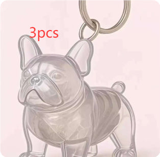 Llavero transparente para almacenamiento de pelo de mascota con colgante de bola peluda