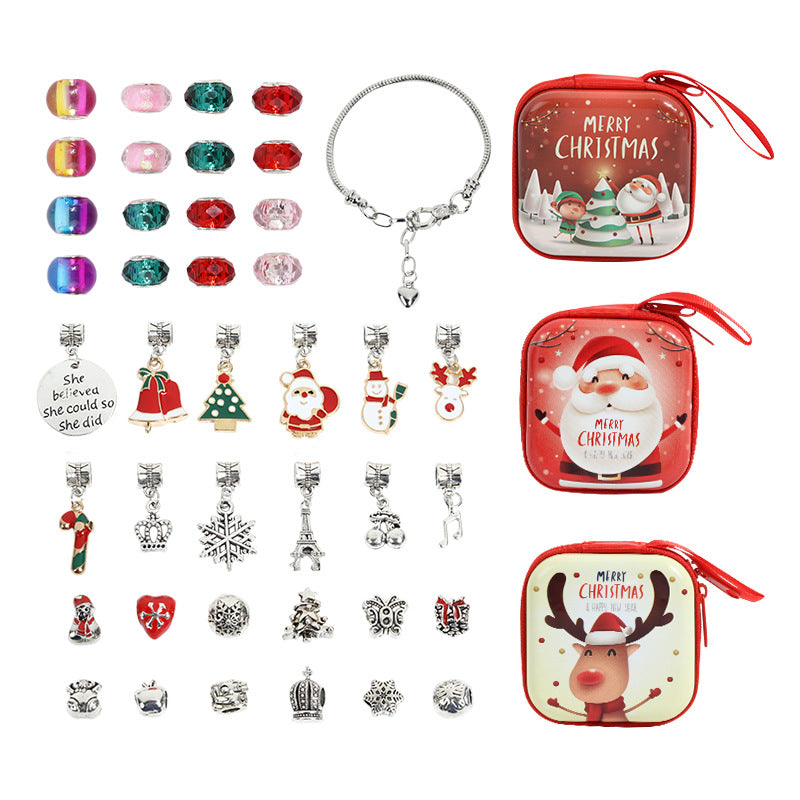 Weihnachtsarmband Perlen Geschenkbox Schmuckset