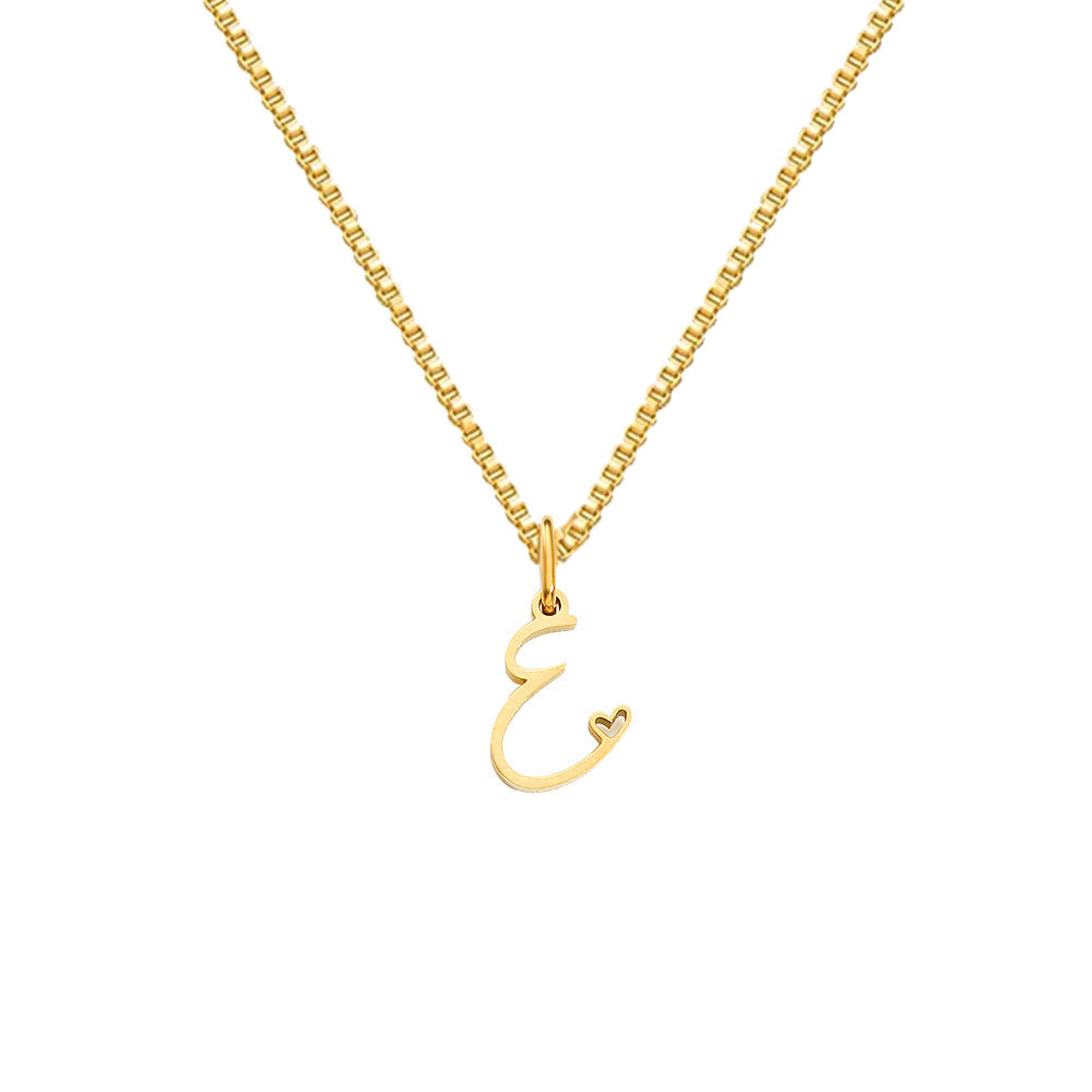 26 Love Letters Titanium Steel Pendants Necklace