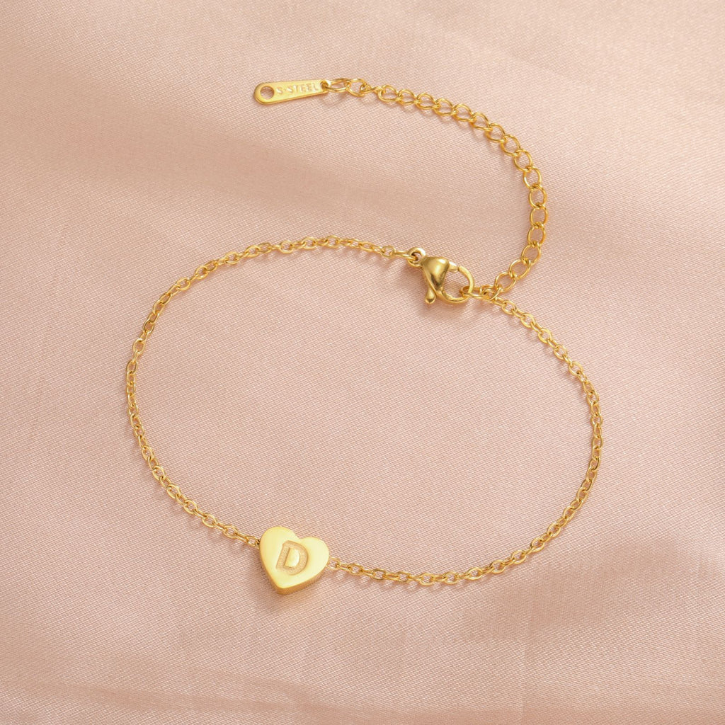 Mode Edelstahl 26 Englische Buchstaben Mit Herz Anhänger Armband