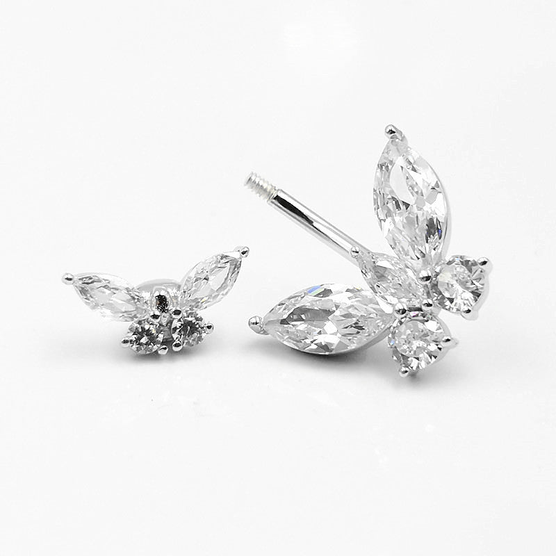 Joyas de plata de ley con circonitas para ombligo