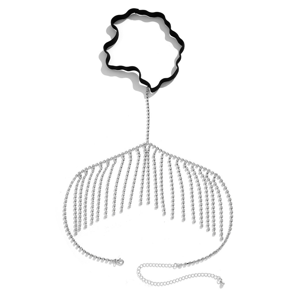 Cadenas corporales de encaje para pierna con borlas para mujer para playa