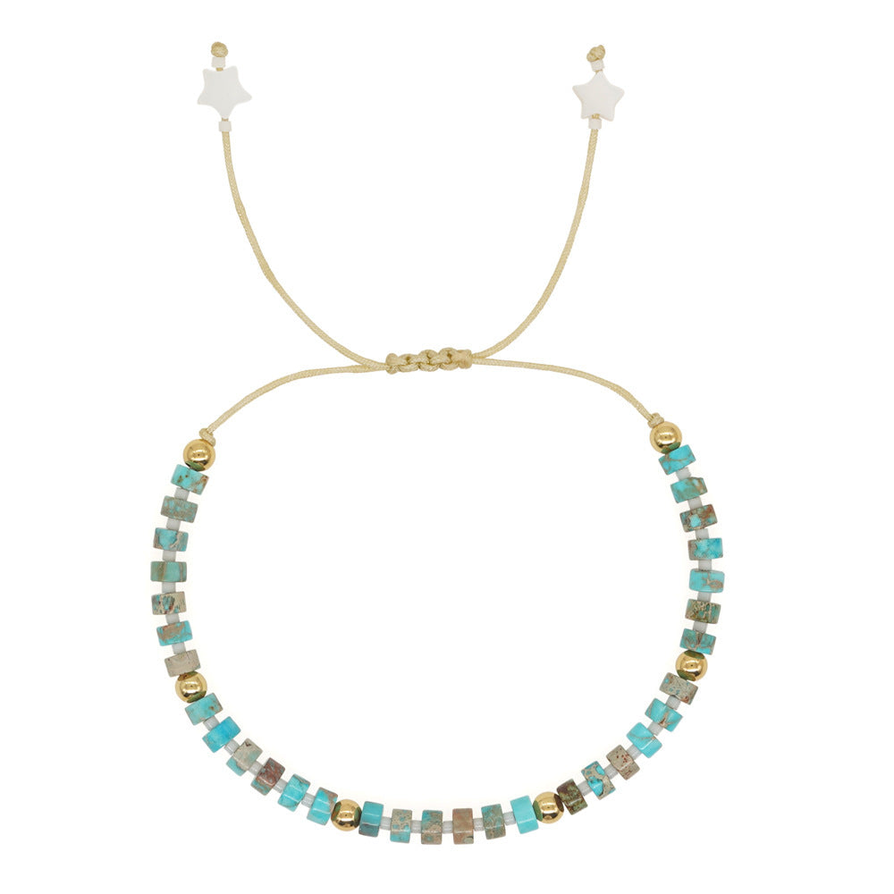 Oil Painting Artistic Bracelet Emperor Stone Shell Five-pointed Star Bracelet