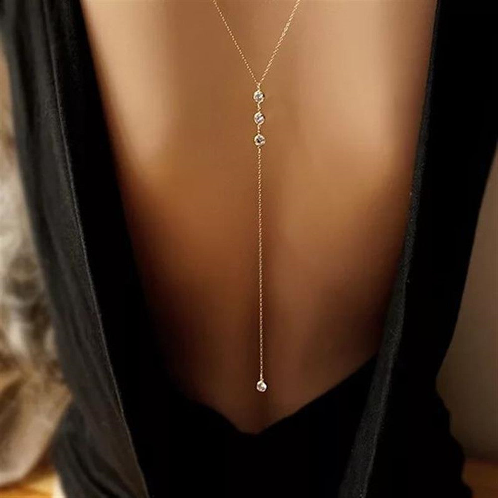 Schmuck Mode Einfache Wassertropfen-Rückenkette
