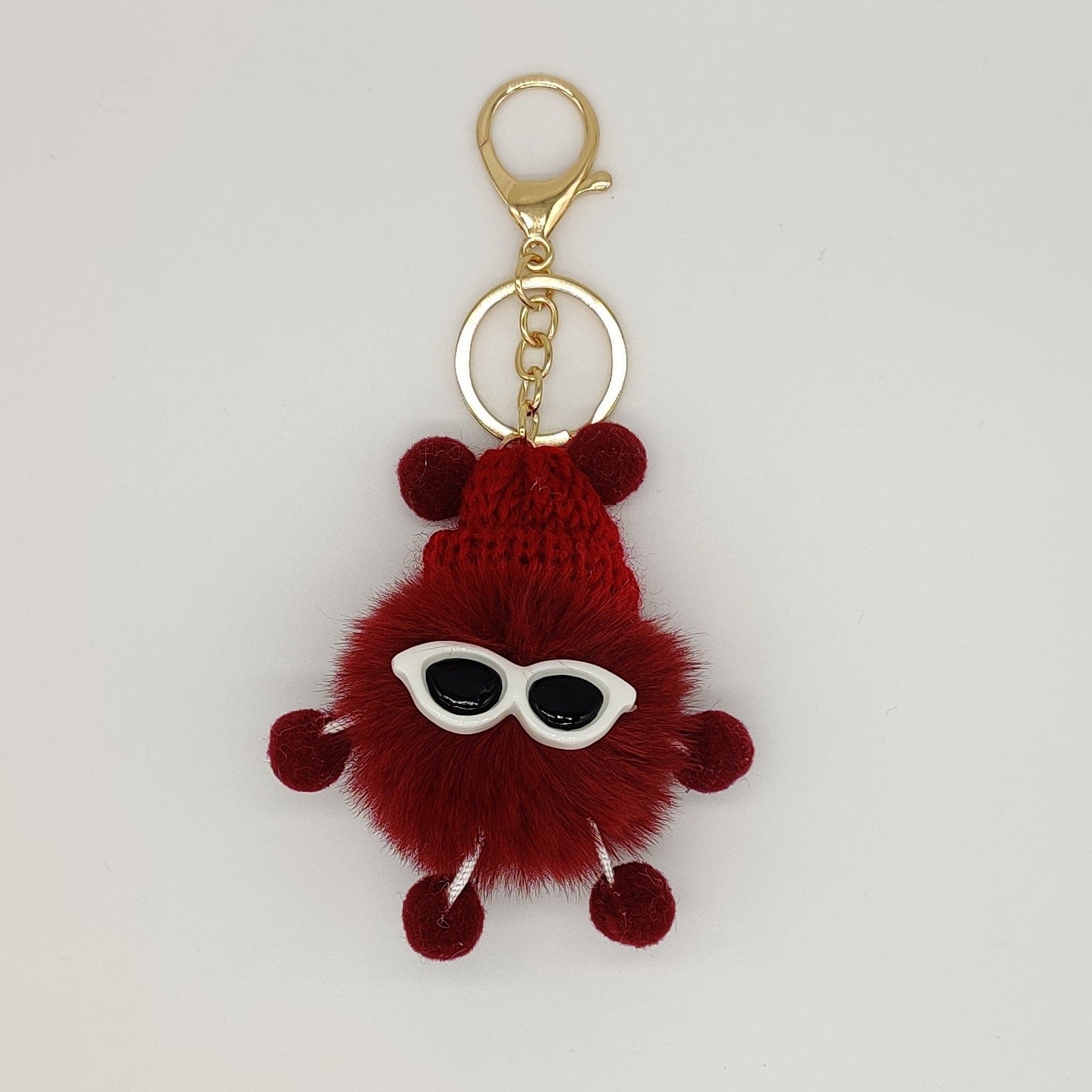 Llavero de peluche adorable "Elf" con forma de briquetas pequeñas de piel de conejo Rex