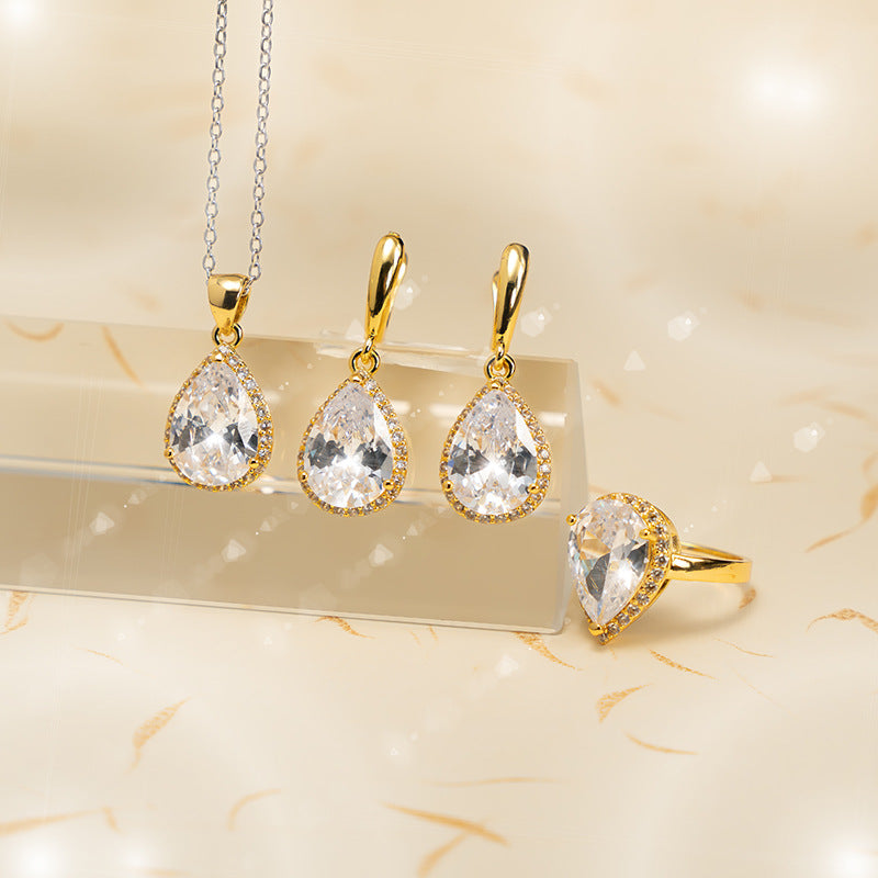 Tropfenförmiger Zirkon Nicht verblassendes Ornament Dreiteiliges Set