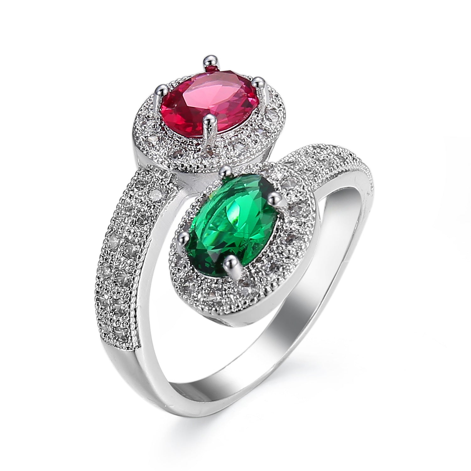 Anillo de circonita personalizado de moda para mujer