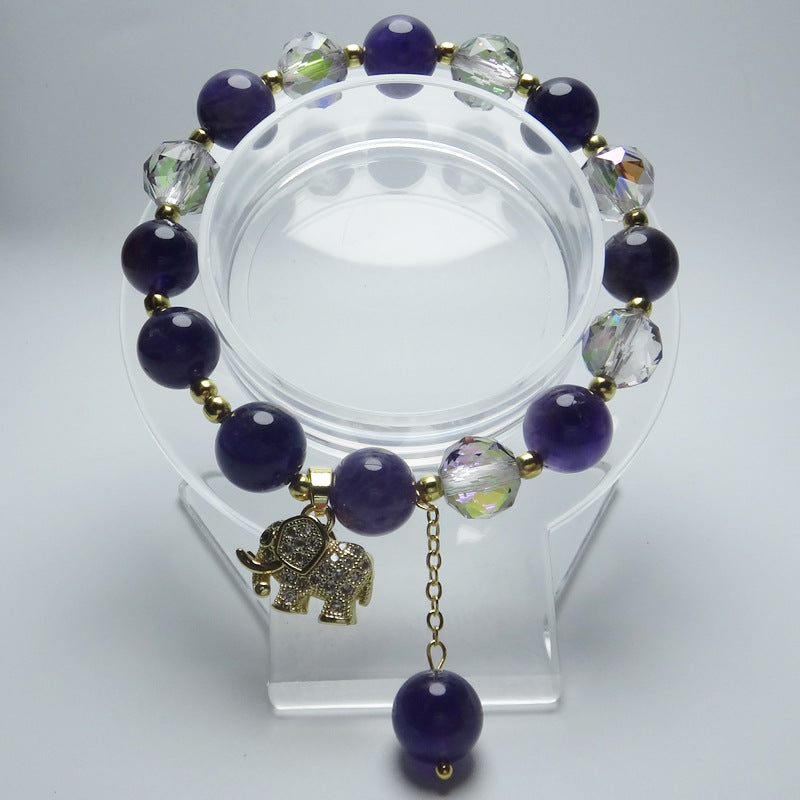 Damenmode personalisiertes Armband aus natürlichem Amethyst