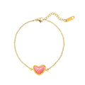 Color Resin Salt Ore Heart Bracelet Female