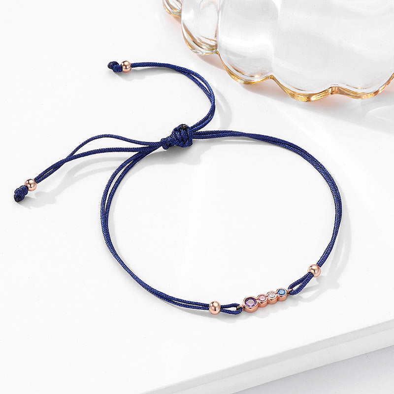 Pulsera Trenzada de Zircón Color Plata Esterlina 925