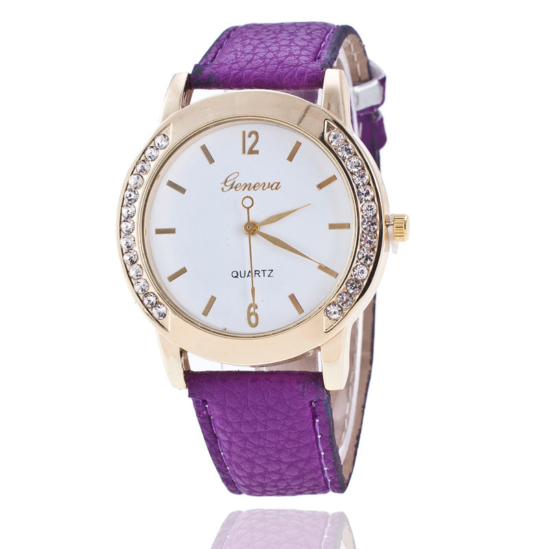 Reloj de cuarzo de diamantes Geneva para mujer