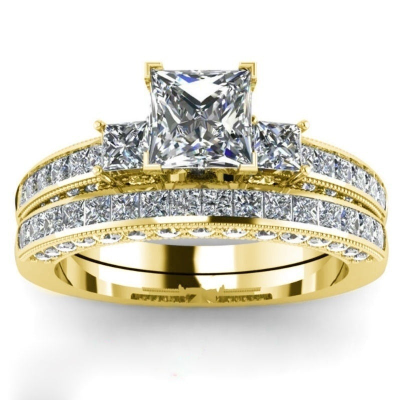 Kristall-Diamant-Ring, europäischer und amerikanischer beliebter Damen-Paar-Ring, Paar-Armband