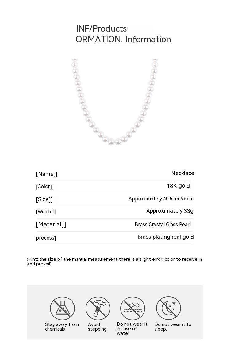 Light Luxury Pearl Necklace Niche Design Vintage Necklace Temperament