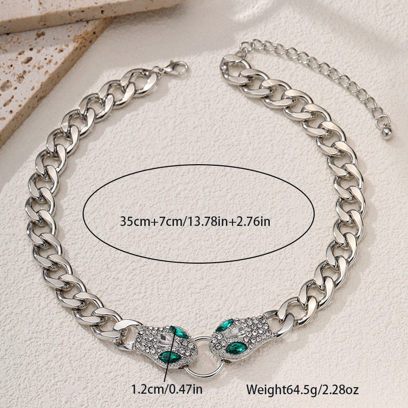Fashion Women's Suit High-grade Accessories Snake Head Diamond-embedded Light Luxury Design Holiday Party Gift