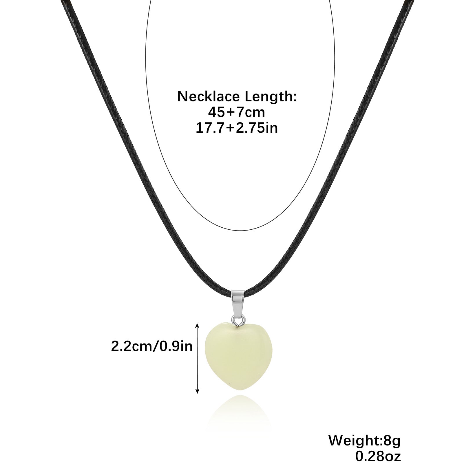 Damenmode Geometrische Leuchtstein Anhänger Halskette