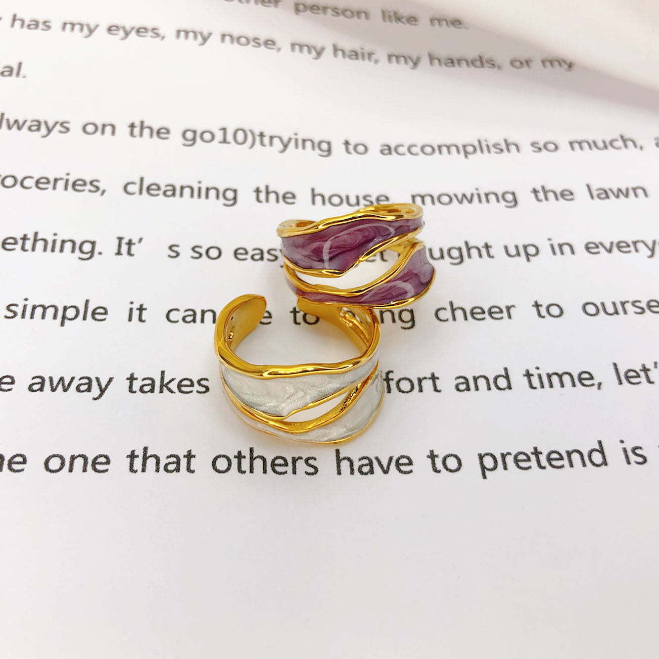 Ring Jurchen Vergoldung Damen Mode Temperament Emaille