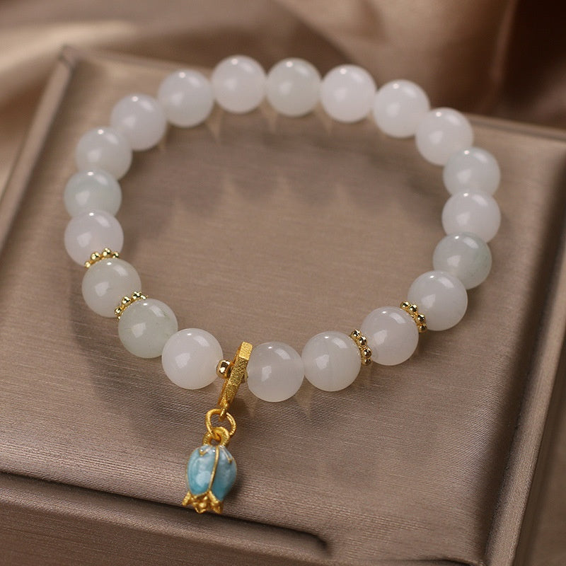 Tianshan Jade Armband Damen Retro Chalcedon Maiglöckchen