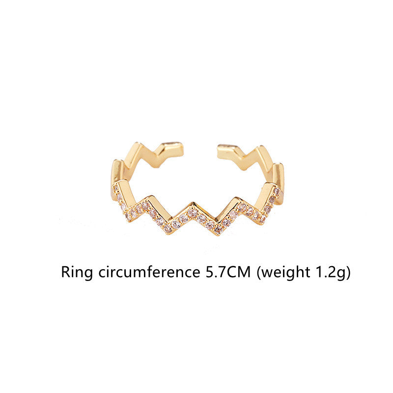 Mikro-Inlay Zirkon Temperament Vollbesetzter Diamantring