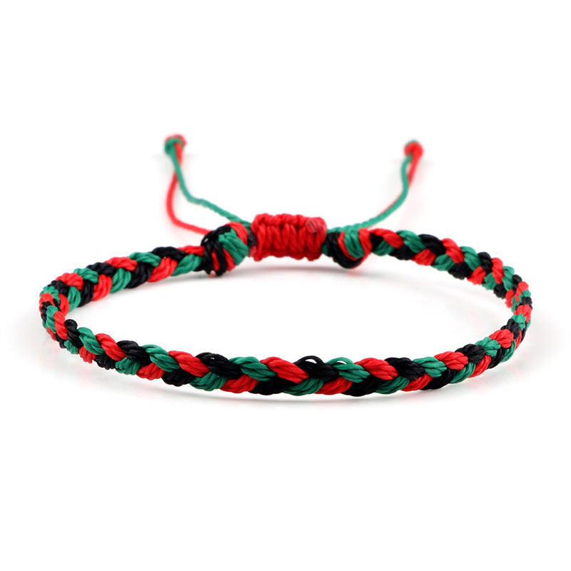 Cuerda de cera trenzada, correa de mano para manualidades, trenza de tres hilos con colores entrecruzados