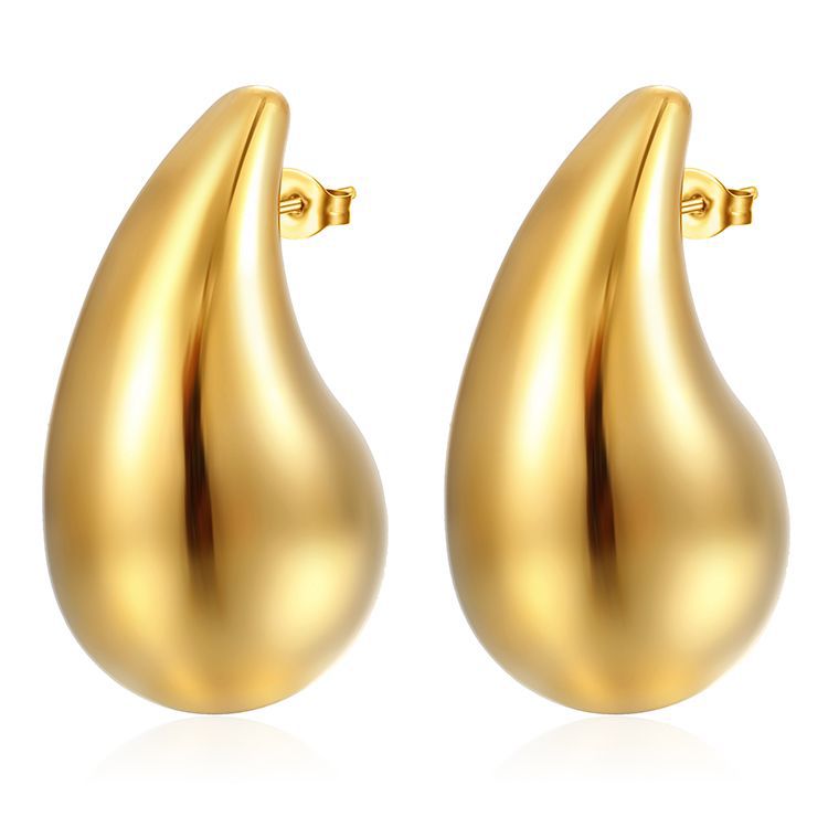 Pendientes de gota de acero inoxidable de moda para mujer