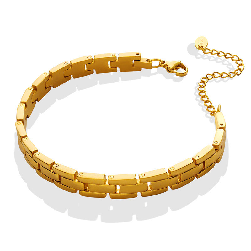 Women's Solid Color Titanium Steel Strap Bracelet