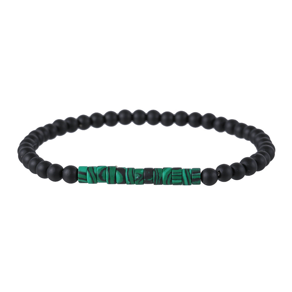 Simple Turquoise Wooden Bead Bracelet