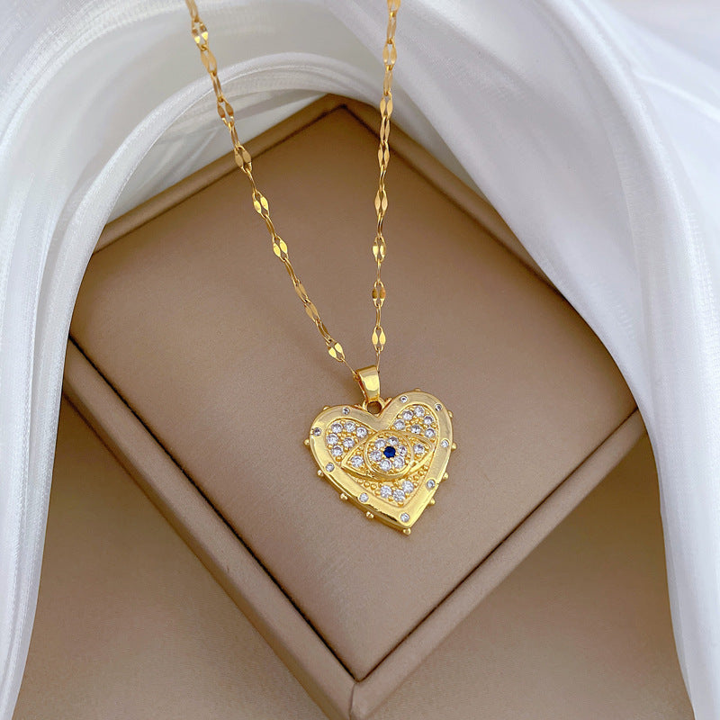 Love Eyes Vollmond Diamant Leichte Luxus Temperament Halskette
