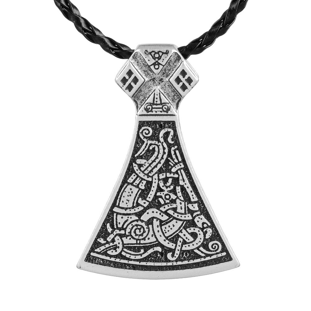 Nordische Wikinger-Symbol-Axt-Anhänger-Halskette Herren